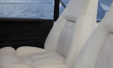 motor boat white leather seats