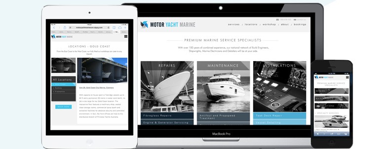 Preview of Motor Yacht Marine website in various devices